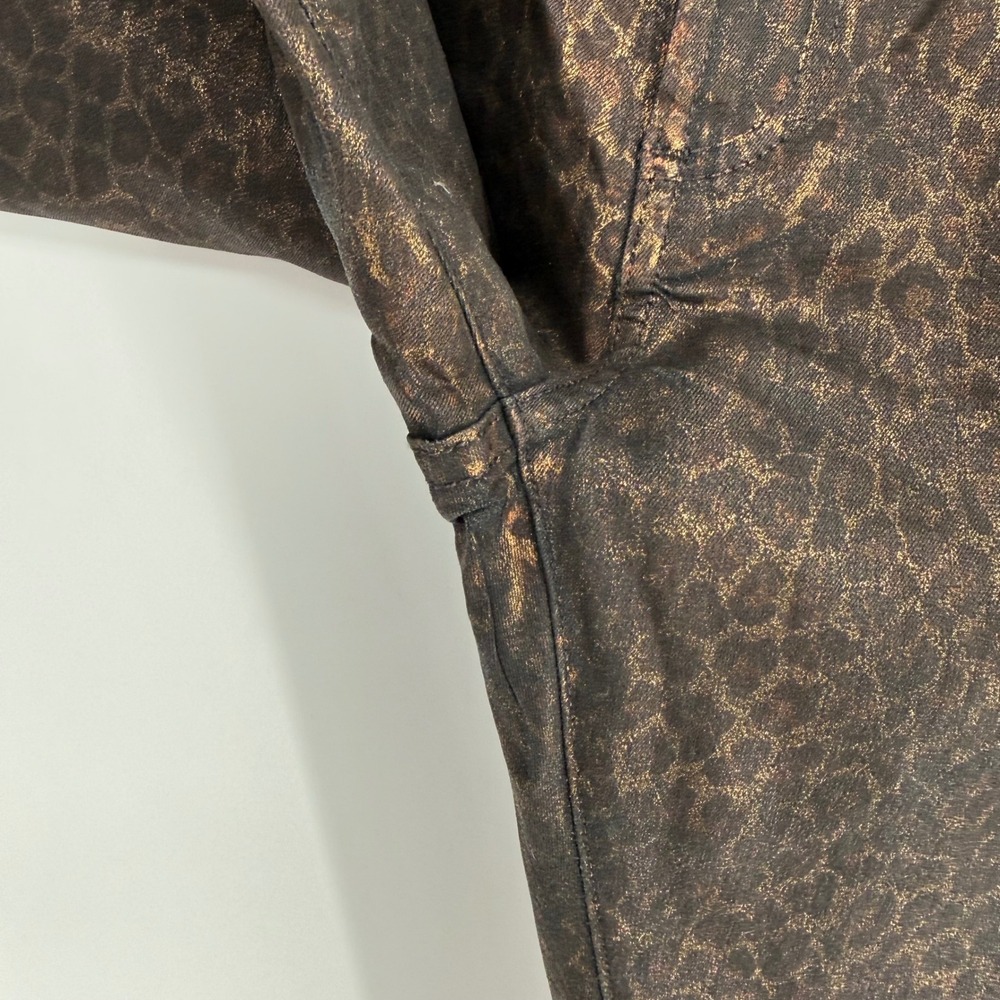 MONFRERE GREYSON ANIMAL PRINT SKINNY FIT JEANS METALLIC COATED NOIR 33X30 - Picture 3 of 11